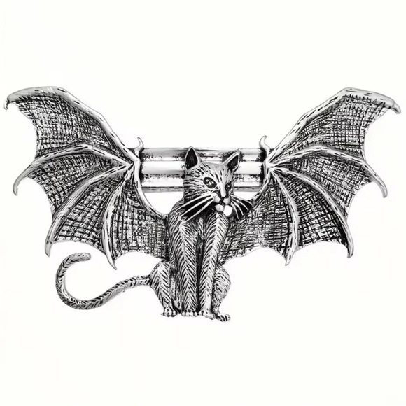 Gothic Silver Bat Cat Hair Clip main image 4